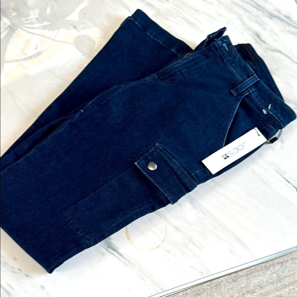 JOE’s “The Frankie Dime”Women Dark Blue Jeans with Pocket Detail. Sz 26